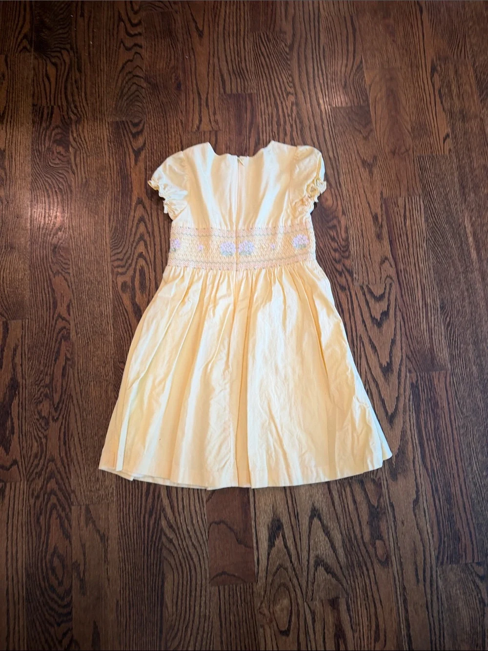 Gymboree Pale Yellow Smocked Floral Short-Sleeve Dress